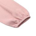 Pink Knitted Cotton Loose Warm Crew Neck Women Lantern Sleeve Sweater Shirt